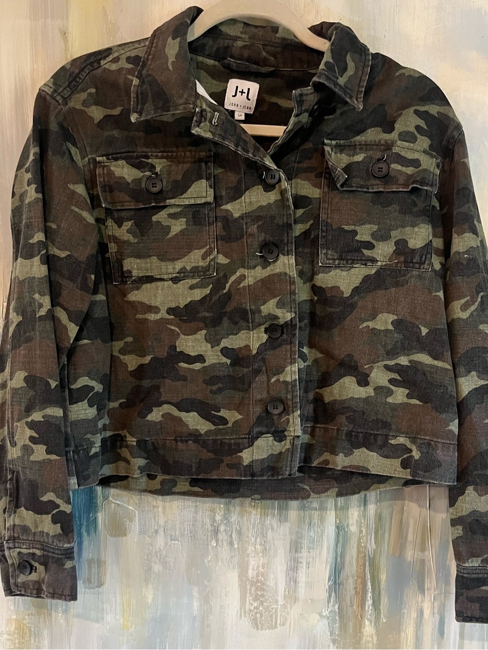 J+L John + Jenn Camo Utility Jacket Size Small – Perfect Fall Layer